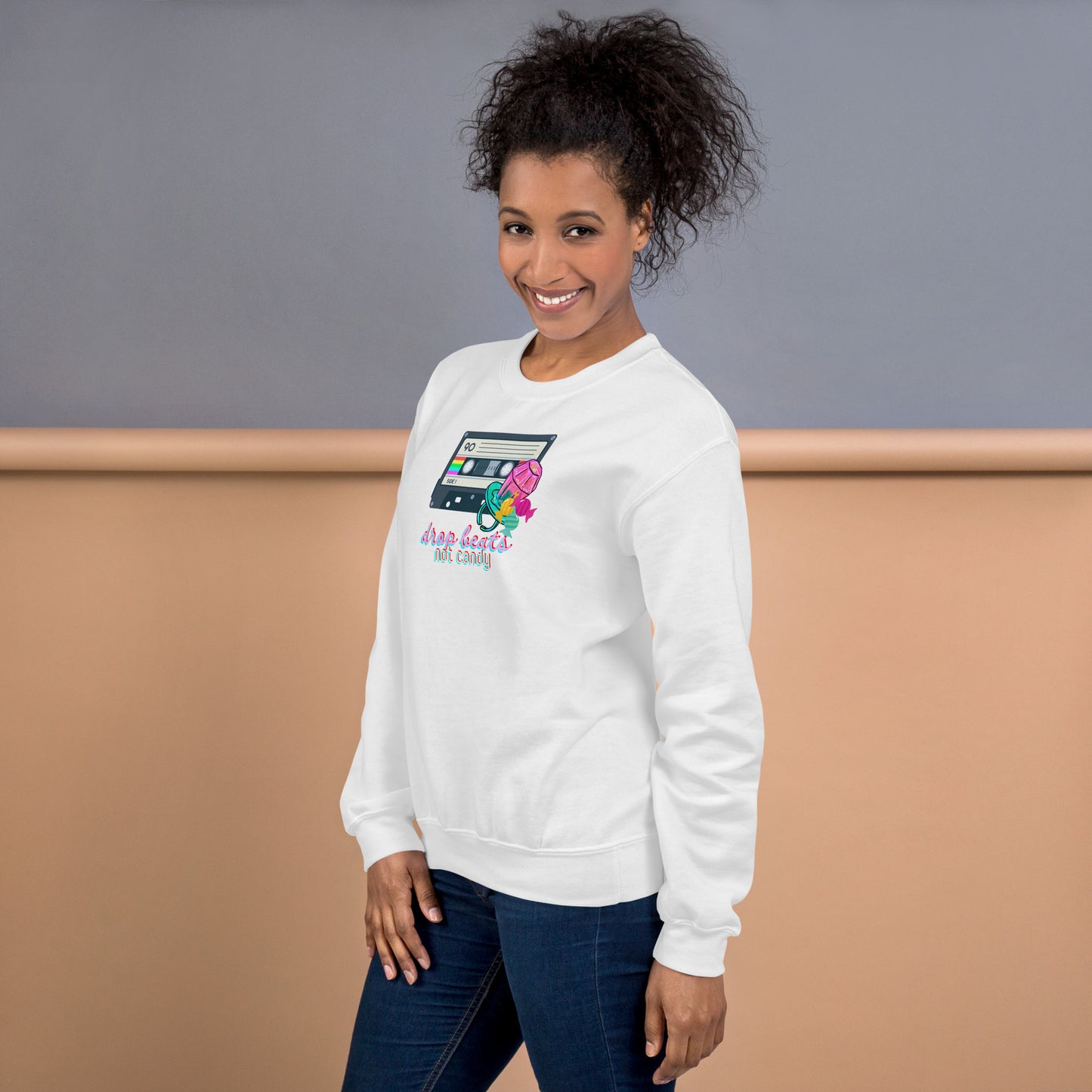Drop Beats Not Candy Halloween Music Reference Crewneck Unisex Sweatshirt