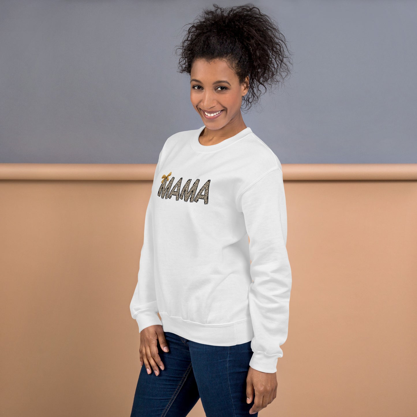 Cheetah Mama with Bow Unisex Sweatshirt