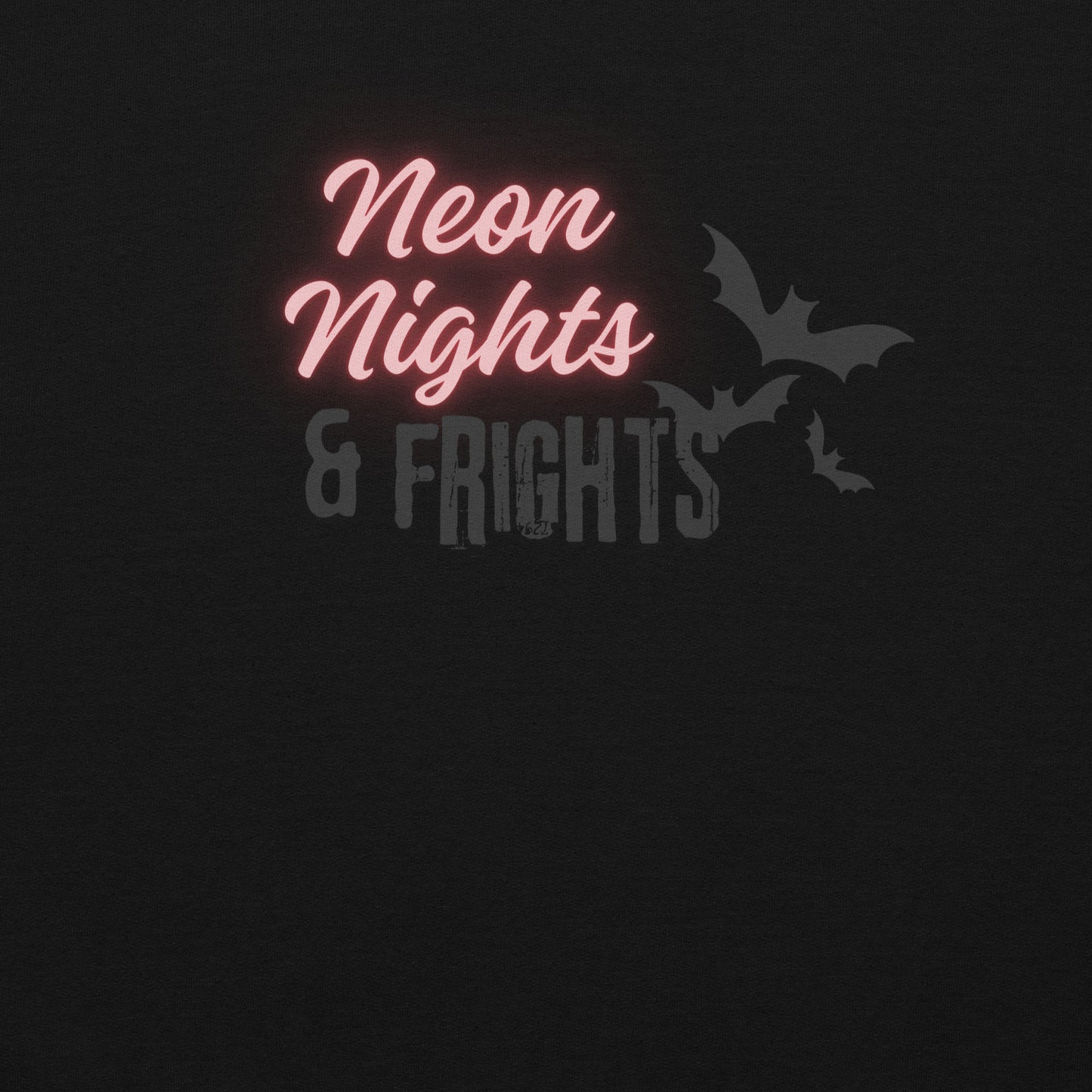 Neon Nights and Frights with Bats Halloween Fall Crewneck Sweatshirt