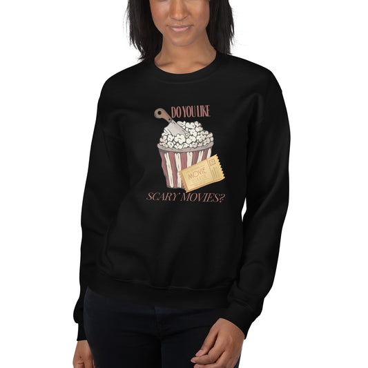 Do You Like Scary Movies Fall Crewneck Halloween Sweatshirt | Scream Movie Reference