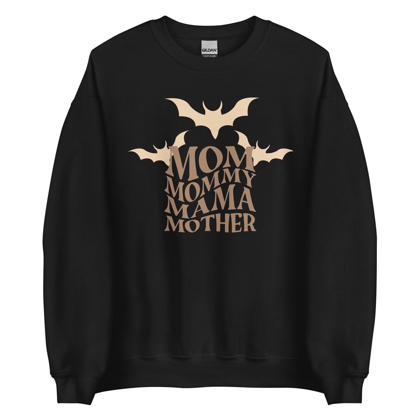 Mom Mama Mommy Mother with Bats Fall Halloween Crewneck Sweatshirt
