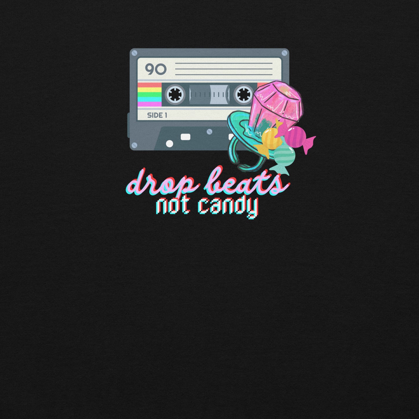 Drop Beats Not Candy Halloween Music Reference Crewneck Unisex Sweatshirt