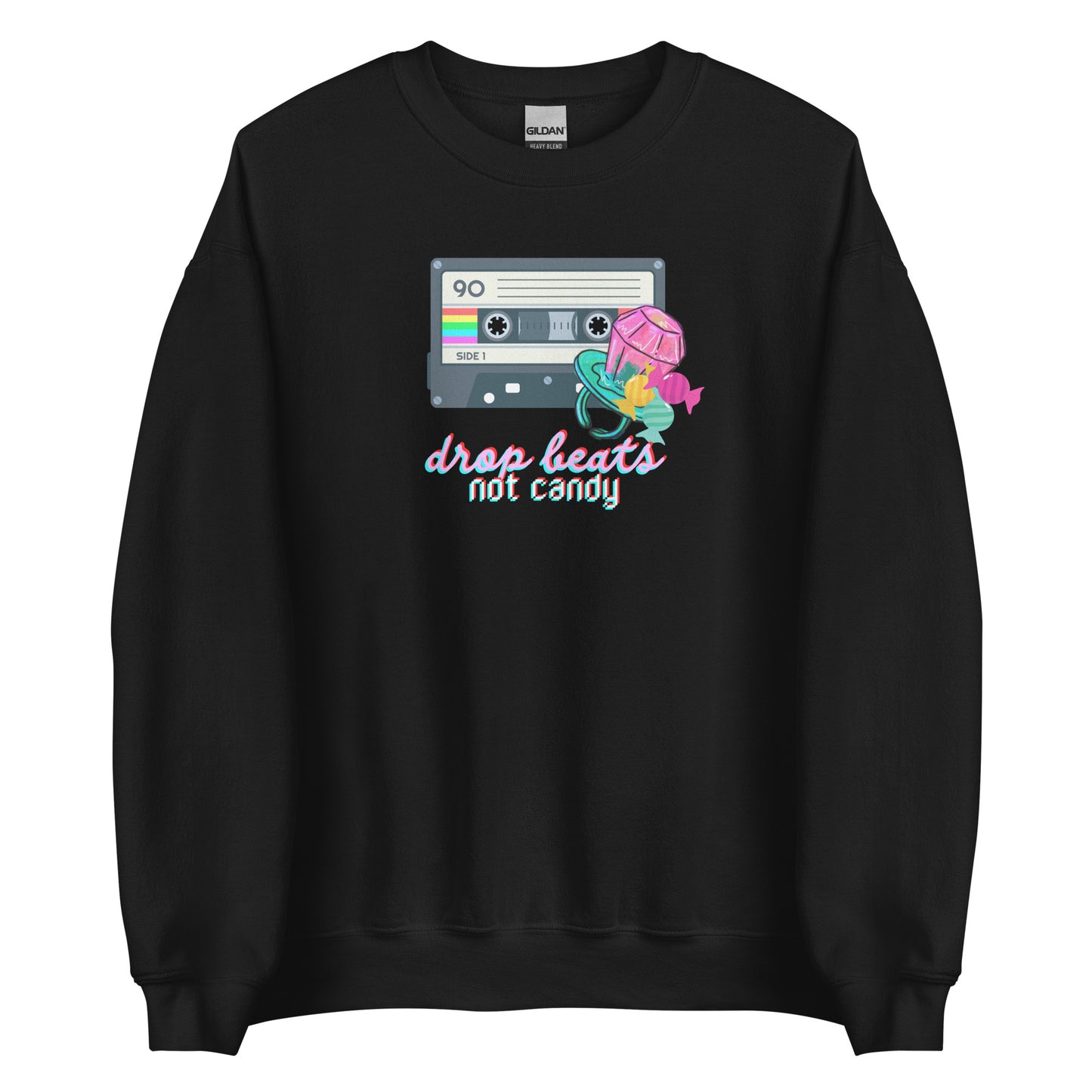Drop Beats Not Candy Halloween Music Reference Crewneck Unisex Sweatshirt