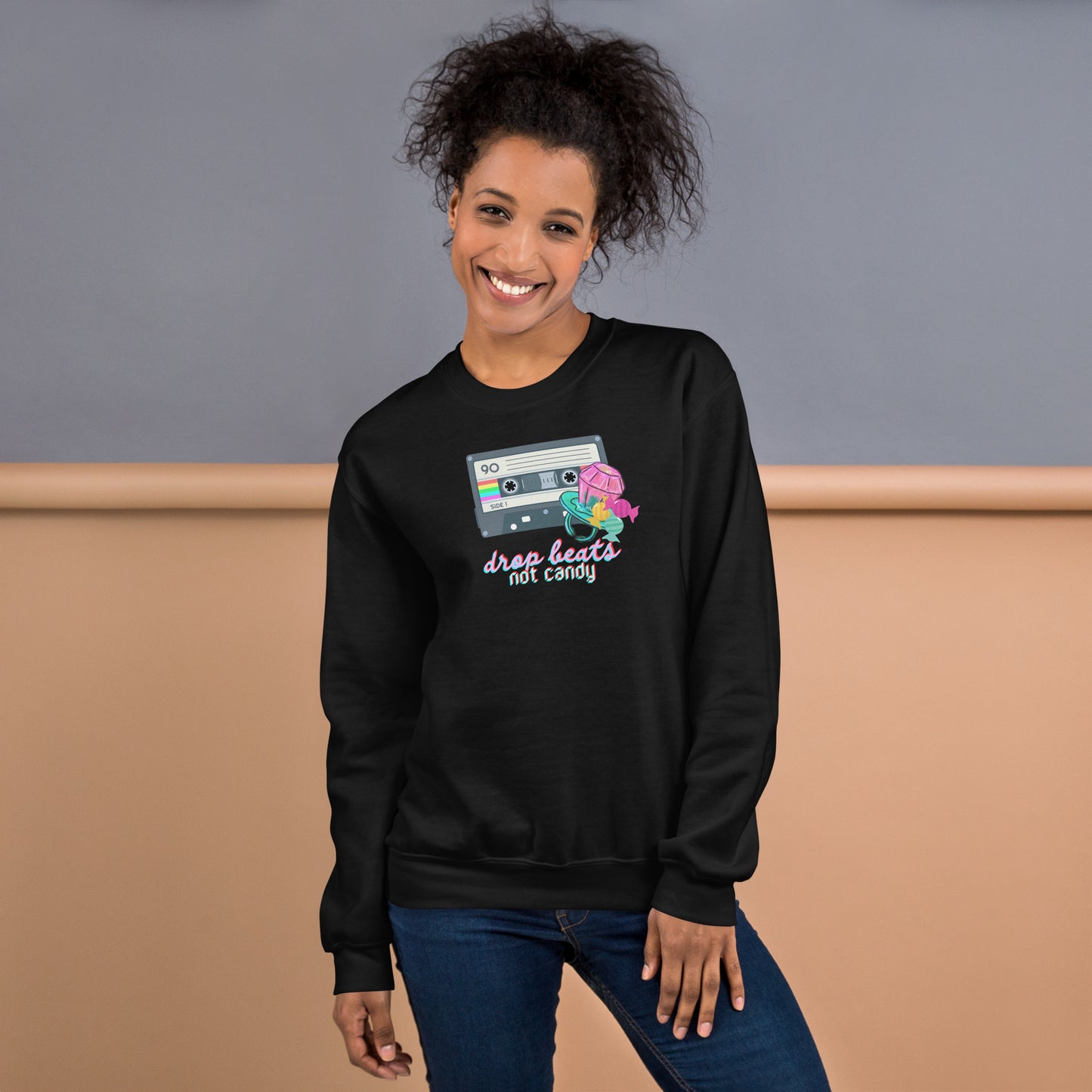 Drop Beats Not Candy Halloween Music Reference Crewneck Unisex Sweatshirt