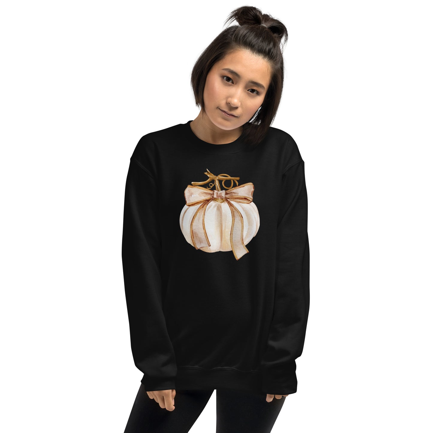 Cream Colored Neutral Pumpkin Fall Halloween Crewneck Unisex Sweatshirt