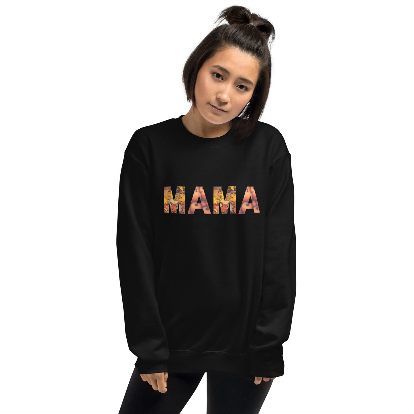 Mama Leaves Design Crewneck Fall Halloween Unisex Sweatshirt