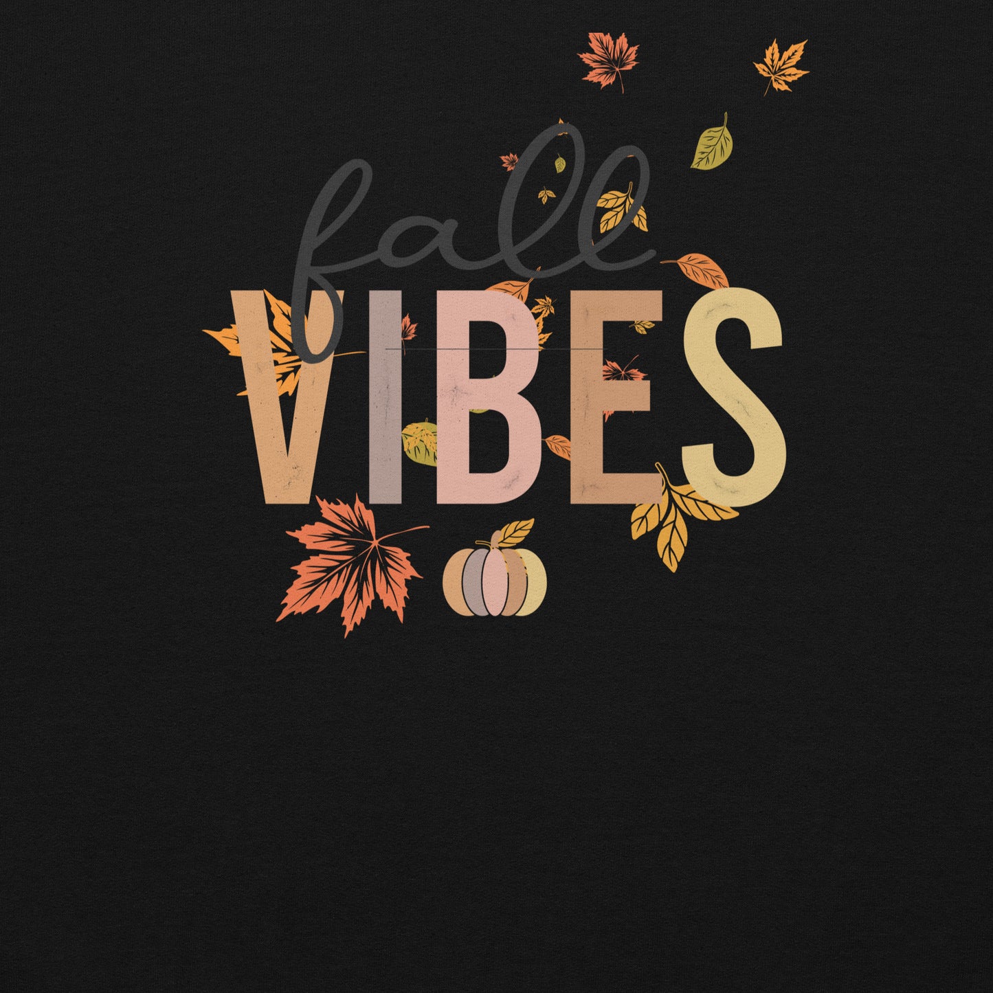 Fall Vibes Pumpkin Leaves Seasonal Crewneck Unisex Sweatshirt