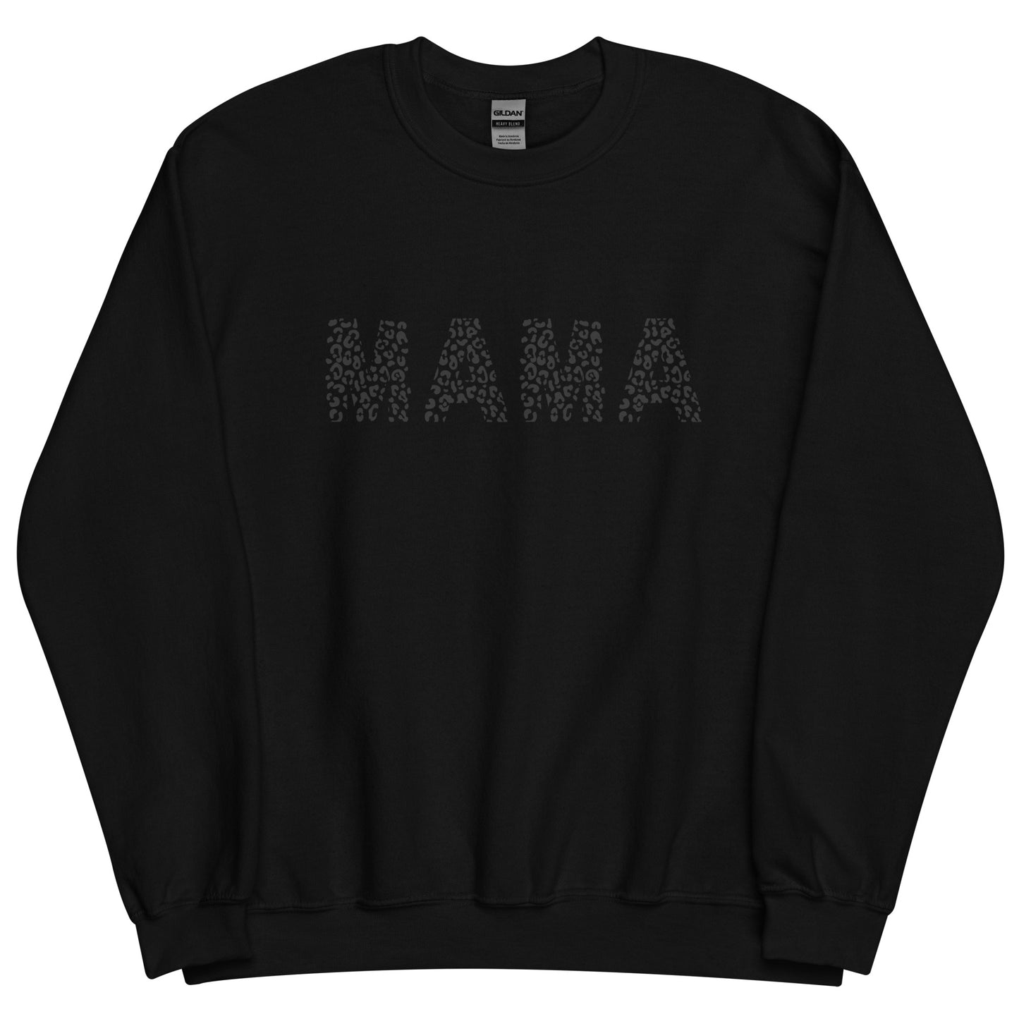 Mama Black and White Cheetah Print Crewneck Cozy Fall Unisex Sweatshirt