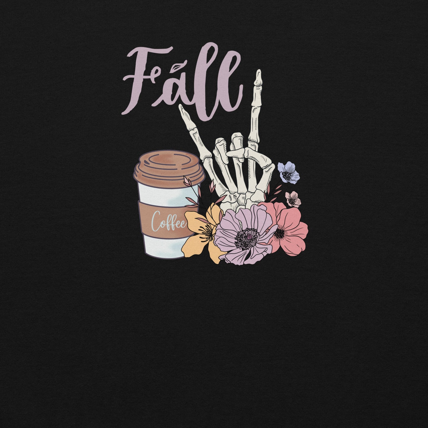 Fall Vibes Floral Coffee Crewneck Sweatshirt