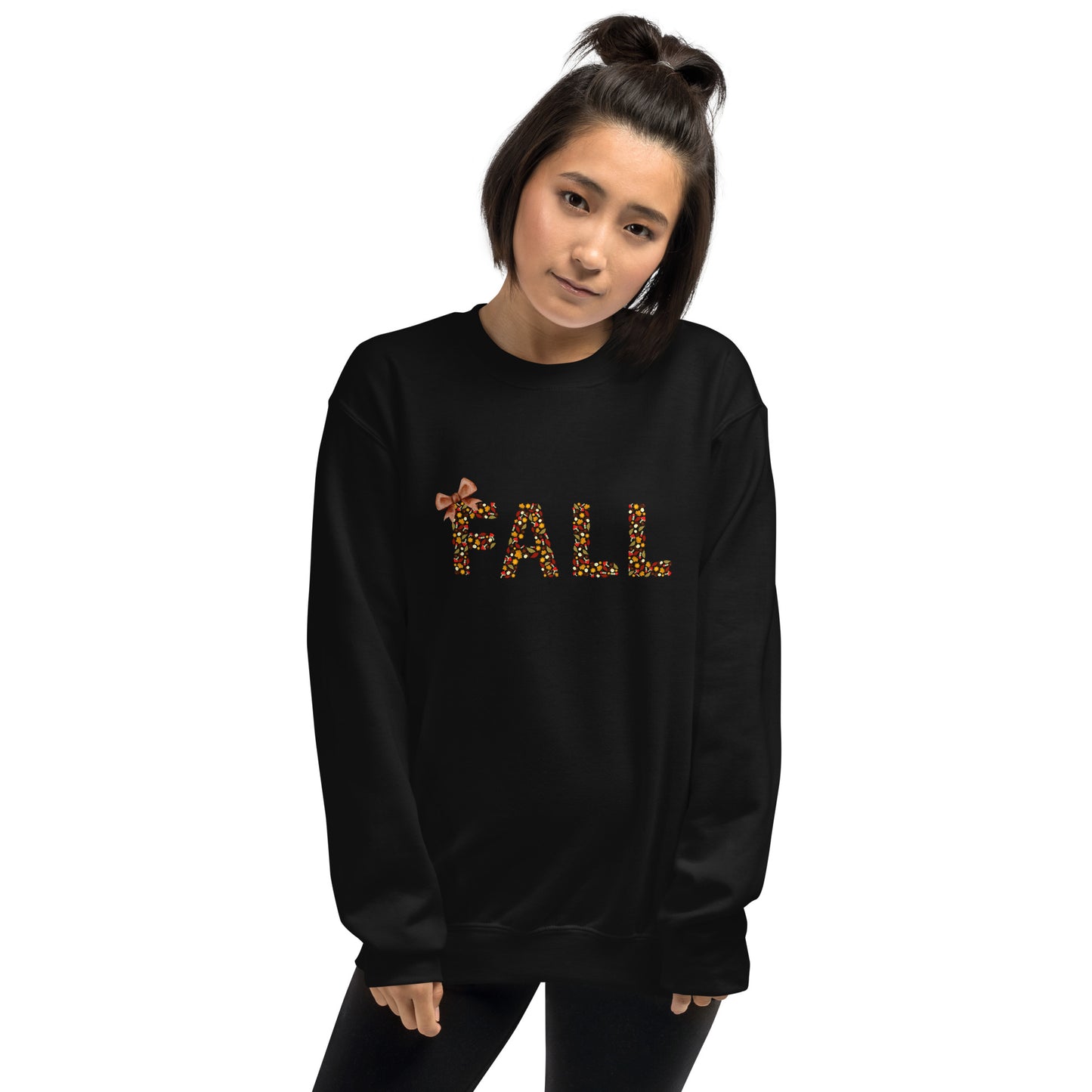 Fall Leaves Print with Bow Sweatshirt