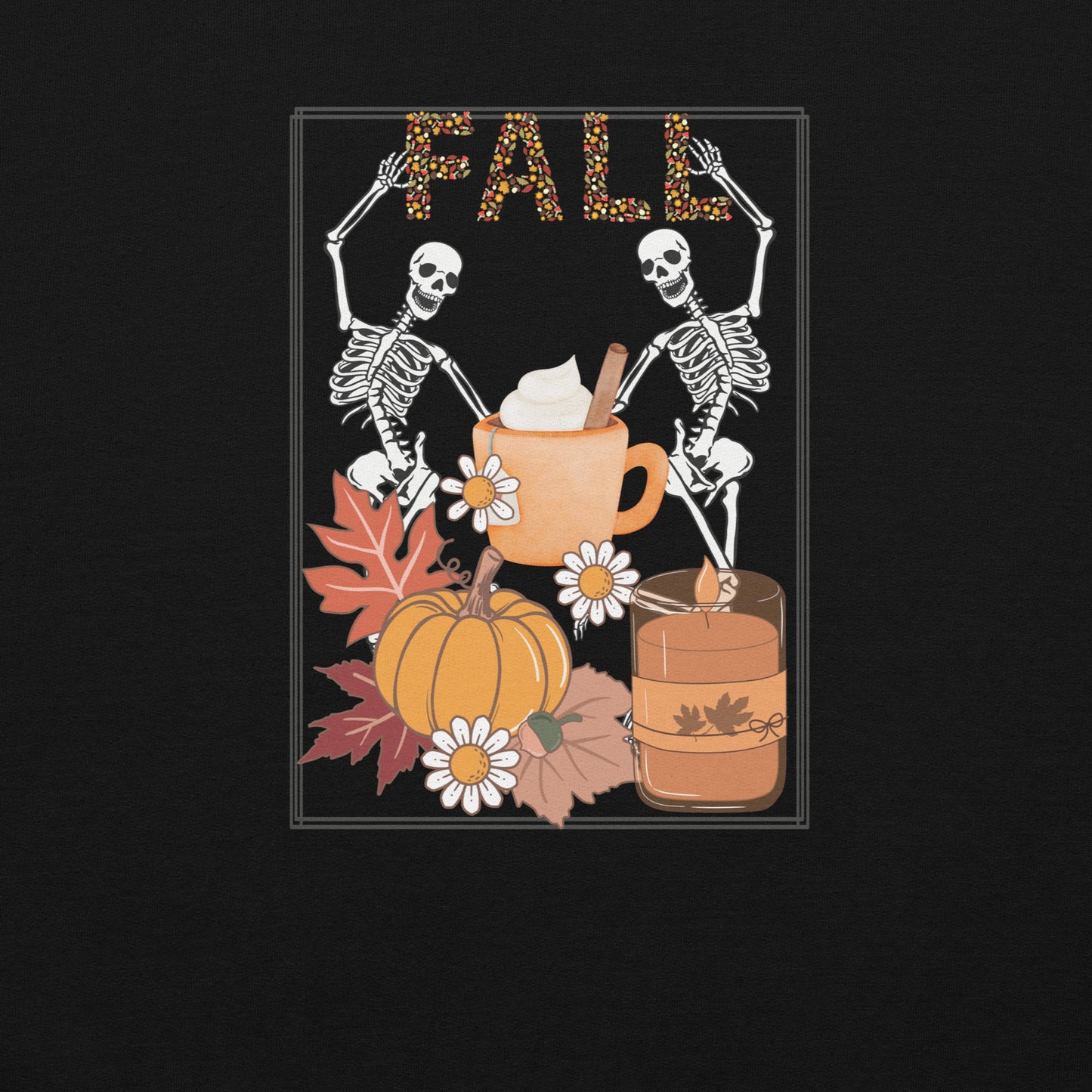 Fall Halloween Skeleton Pumpkin Spice Crewneck Unisex Sweatshirt