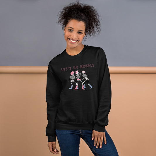 Lets Go Ghouls Dancing Skeleton Shania Twain Crewneck Unisex Sweatshirt