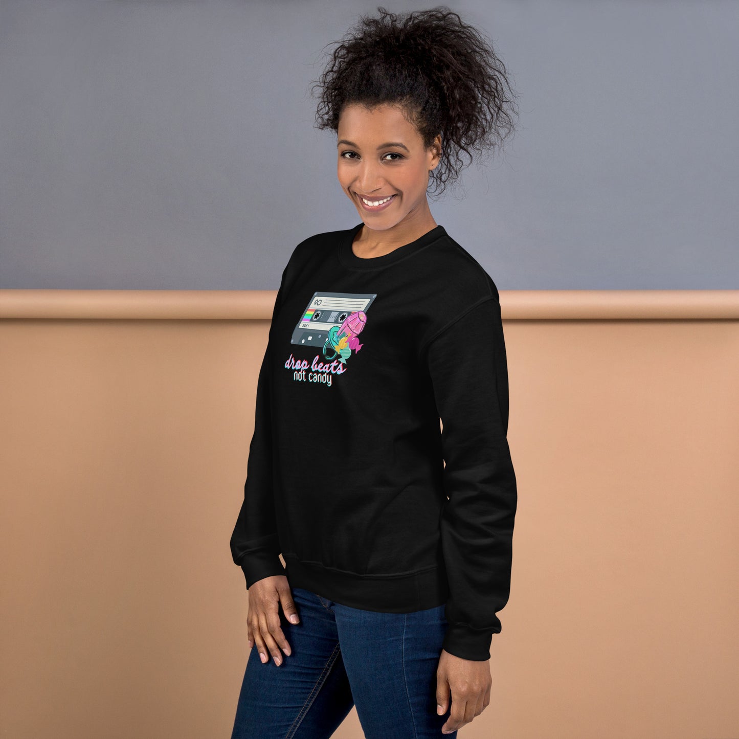 Drop Beats Not Candy Halloween Music Reference Crewneck Unisex Sweatshirt