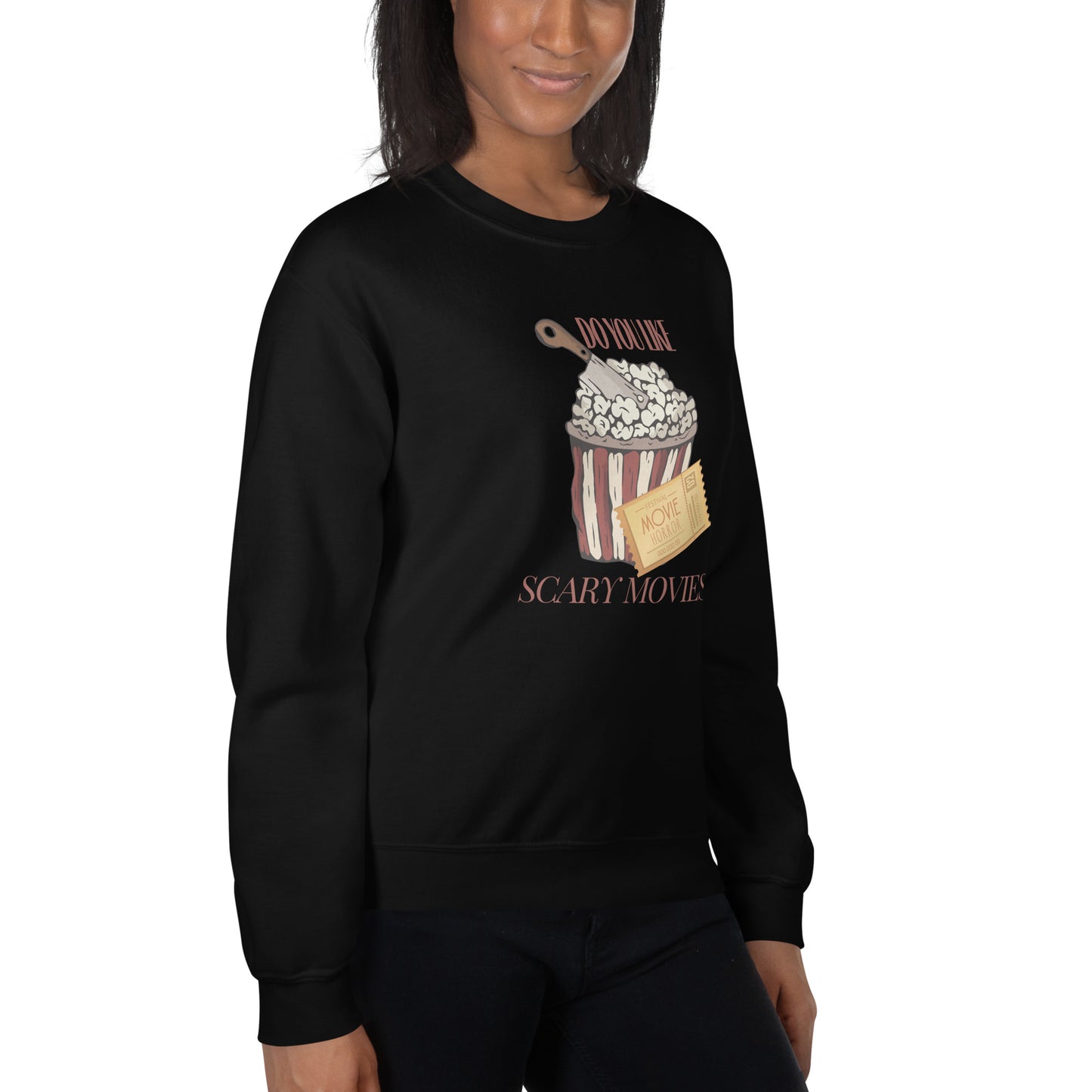 Do You Like Scary Movies Fall Crewneck Halloween Sweatshirt | Scream Movie Reference