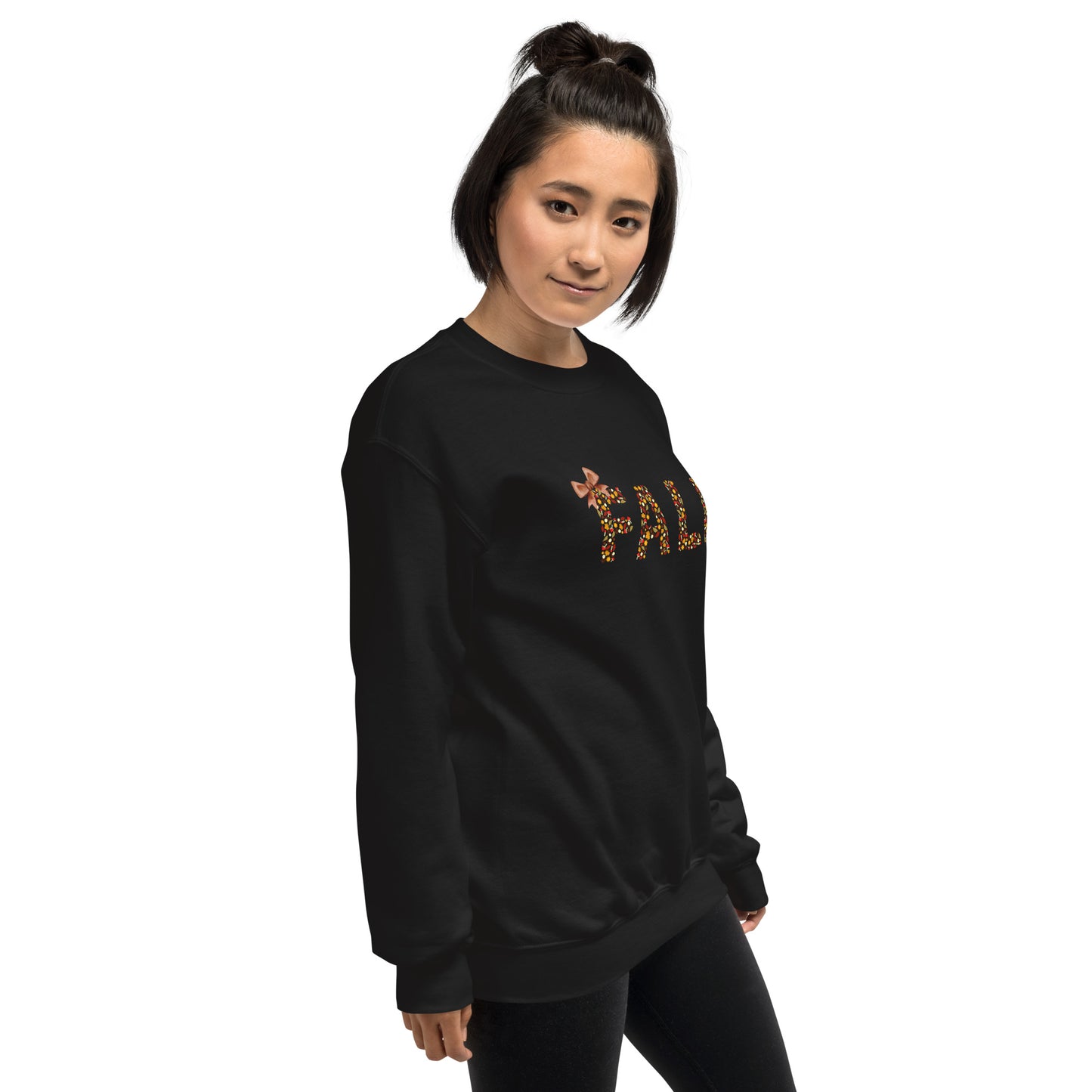 Fall Leaves Print with Bow Sweatshirt