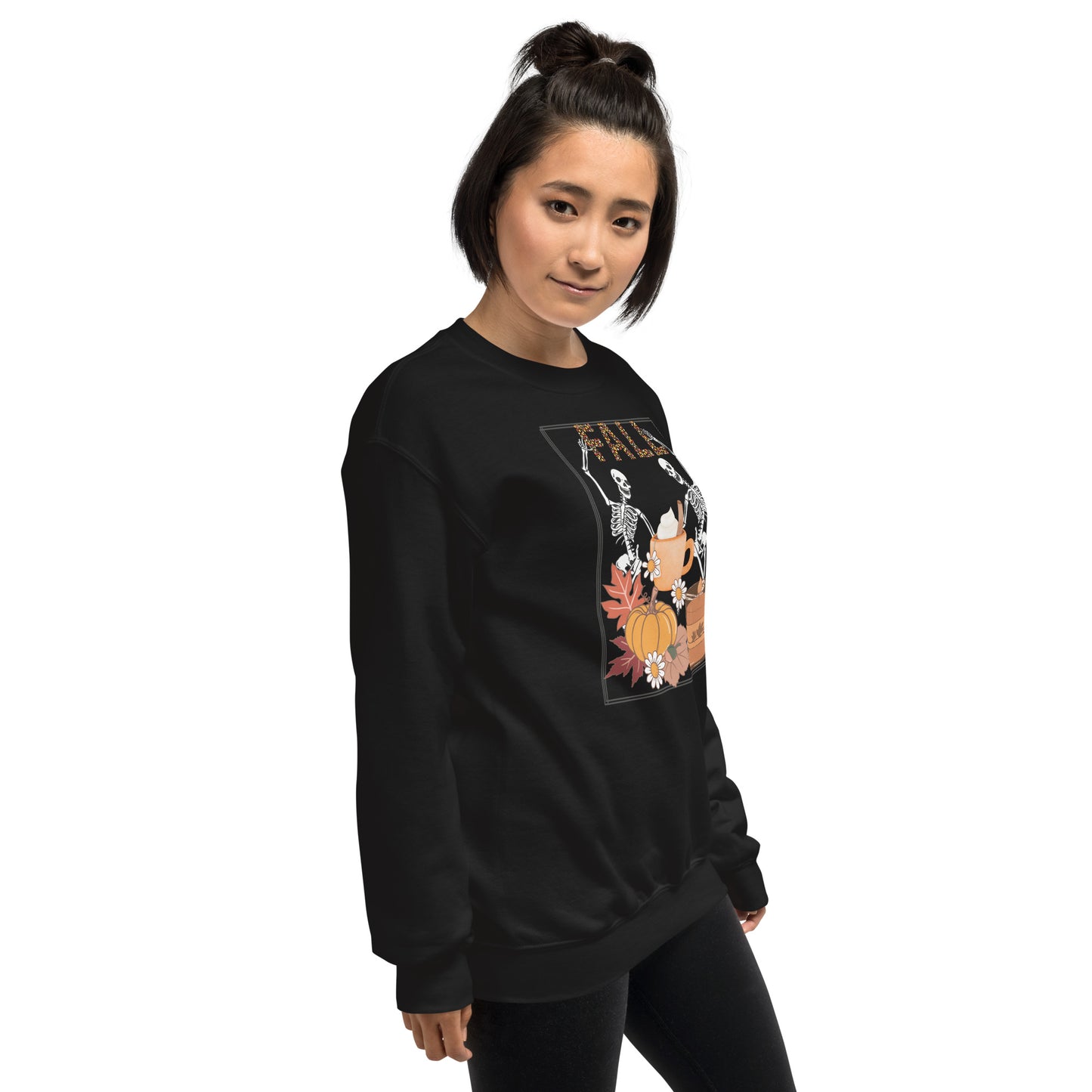Fall Halloween Skeleton Pumpkin Spice Crewneck Unisex Sweatshirt