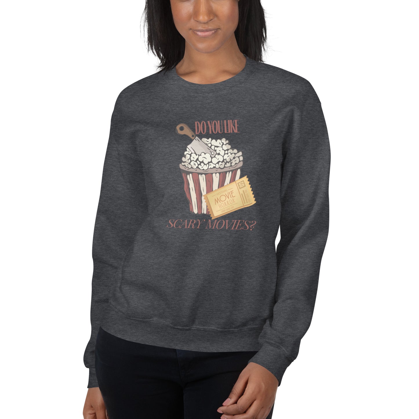 Do You Like Scary Movies Fall Crewneck Halloween Sweatshirt | Scream Movie Reference