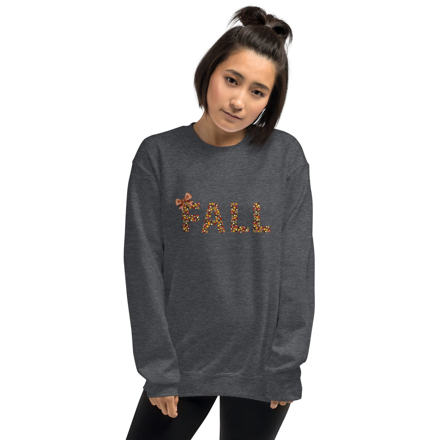 Fall Leaves Print with Bow Sweatshirt