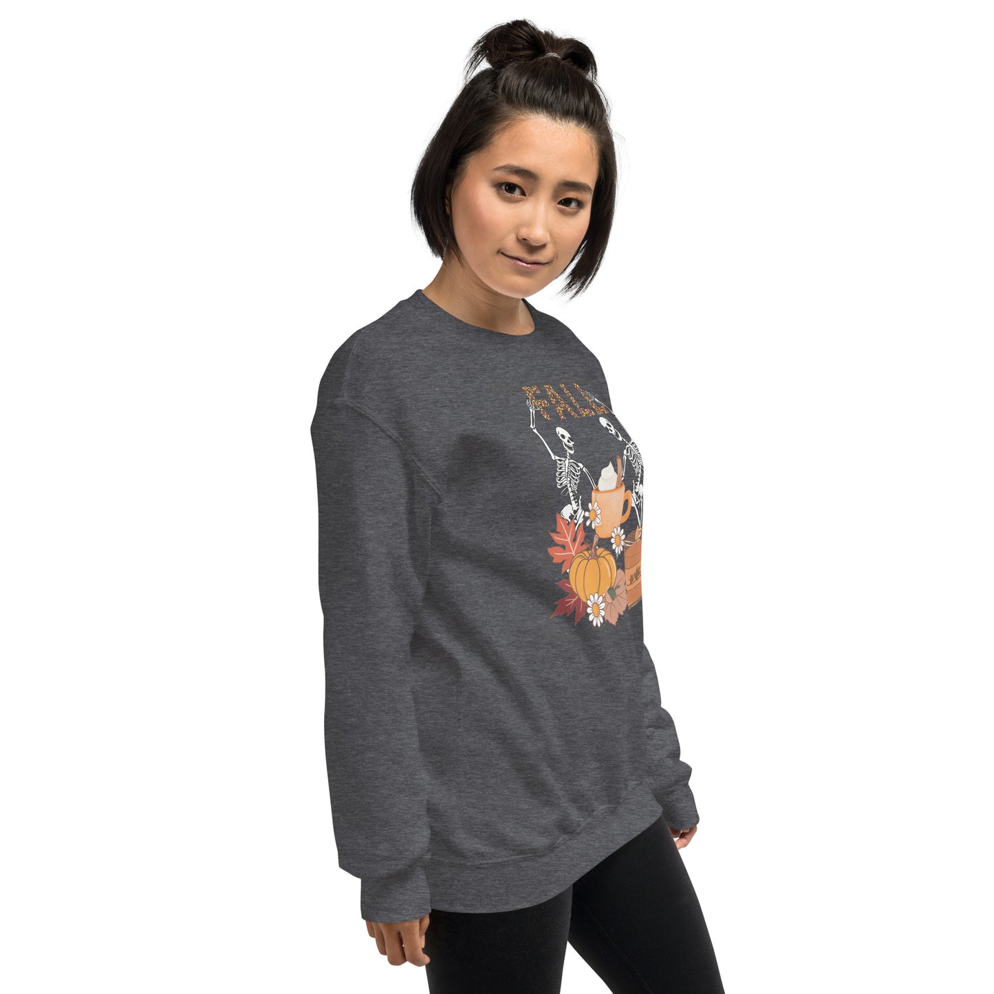 Fall Halloween Skeleton Pumpkin Spice Crewneck Unisex Sweatshirt