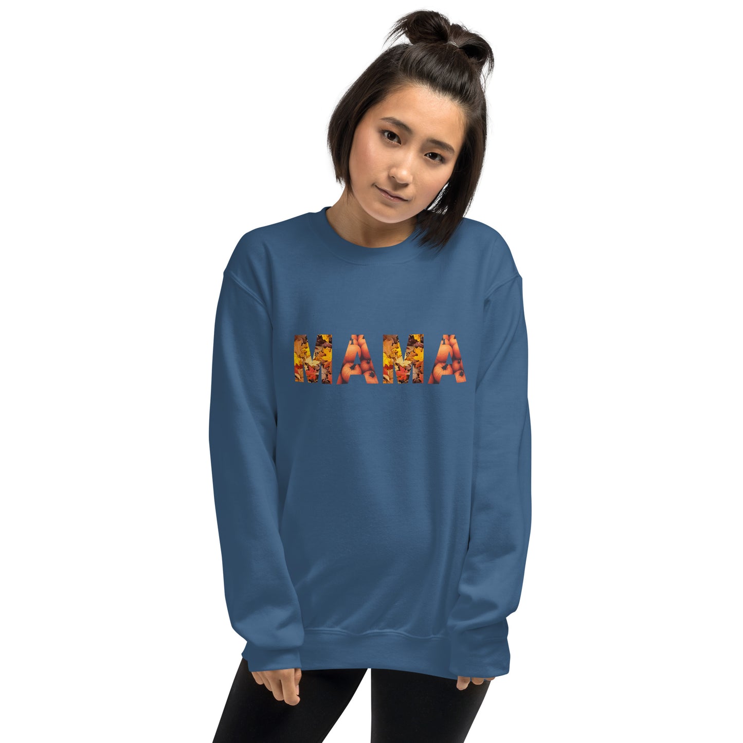 Mama Leaves Design Crewneck Fall Halloween Unisex Sweatshirt