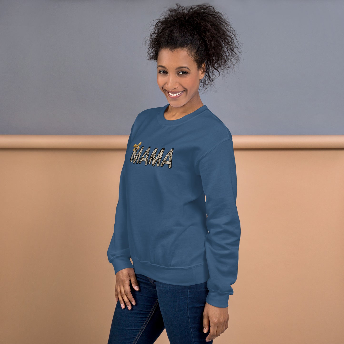 Cheetah Mama with Bow Unisex Sweatshirt