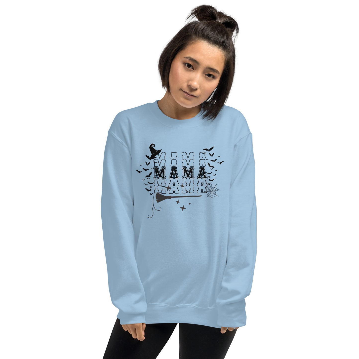 Mama Mama Witches Broom Halloween Crewneck Unisex Sweatshirt