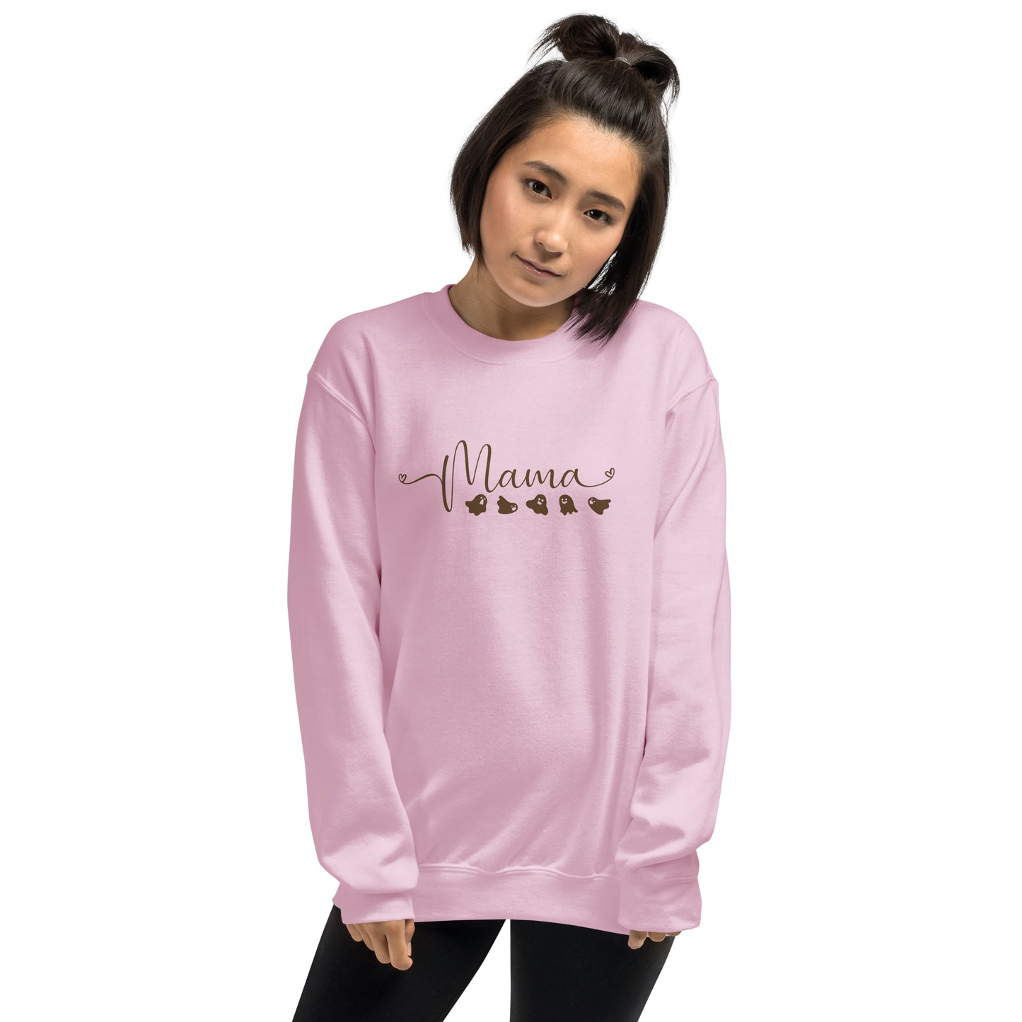 Mama with Baby Ghosts Halloween Fall Crewneck Sweatshirt