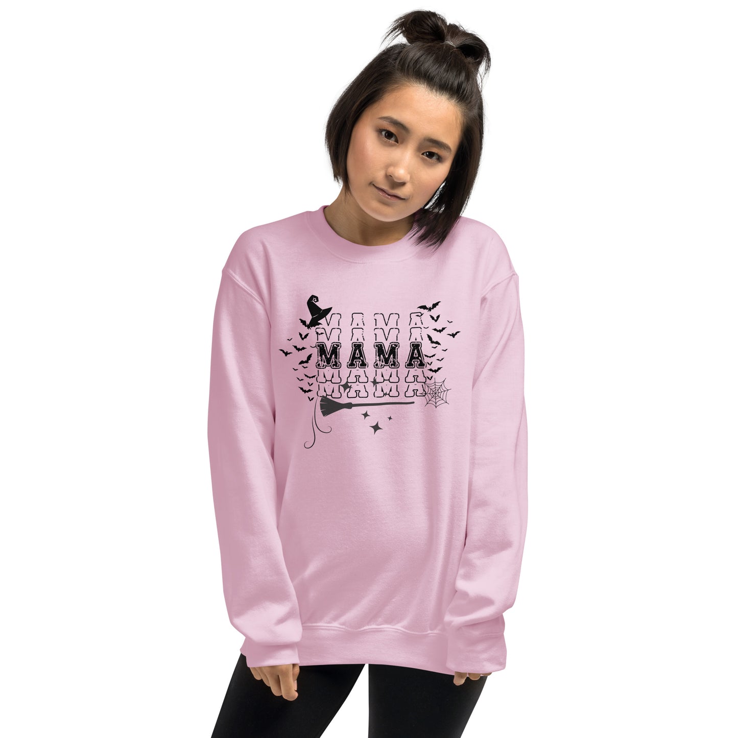 Mama Mama Witches Broom Halloween Crewneck Unisex Sweatshirt