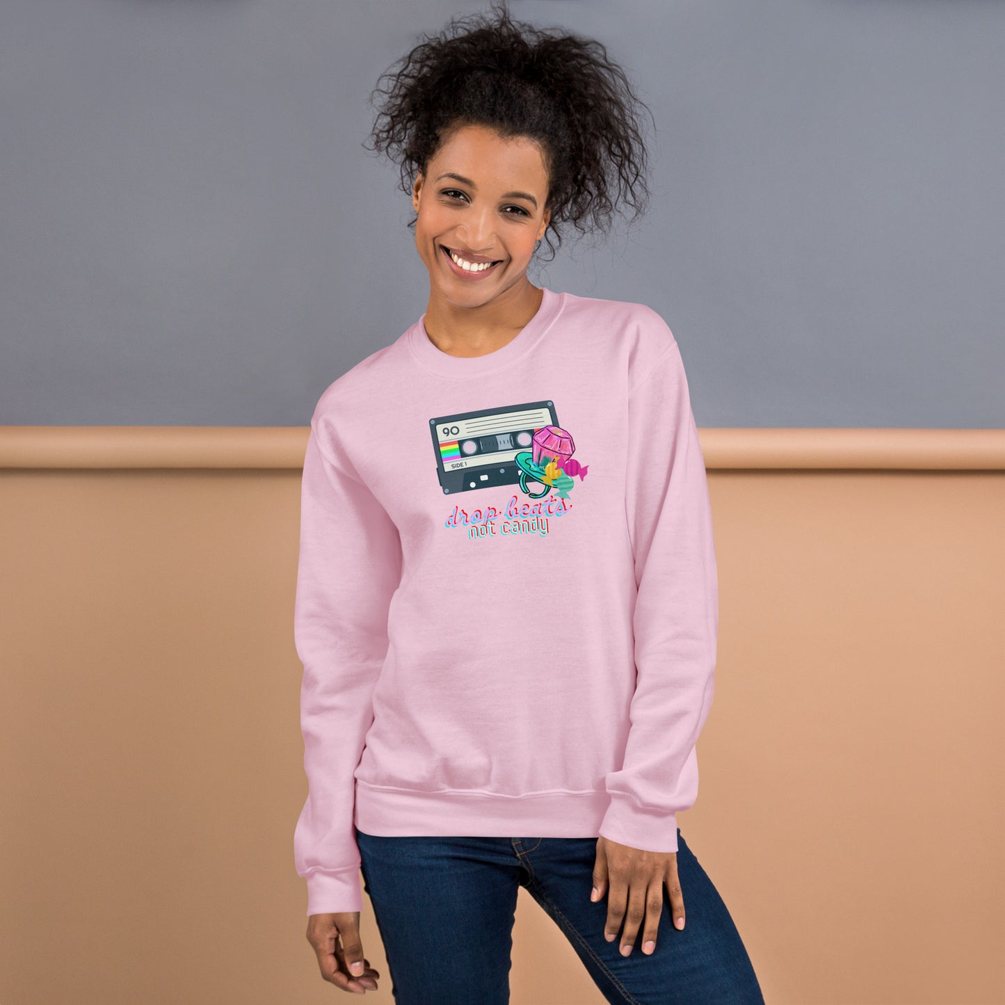 Drop Beats Not Candy Halloween Music Reference Crewneck Unisex Sweatshirt
