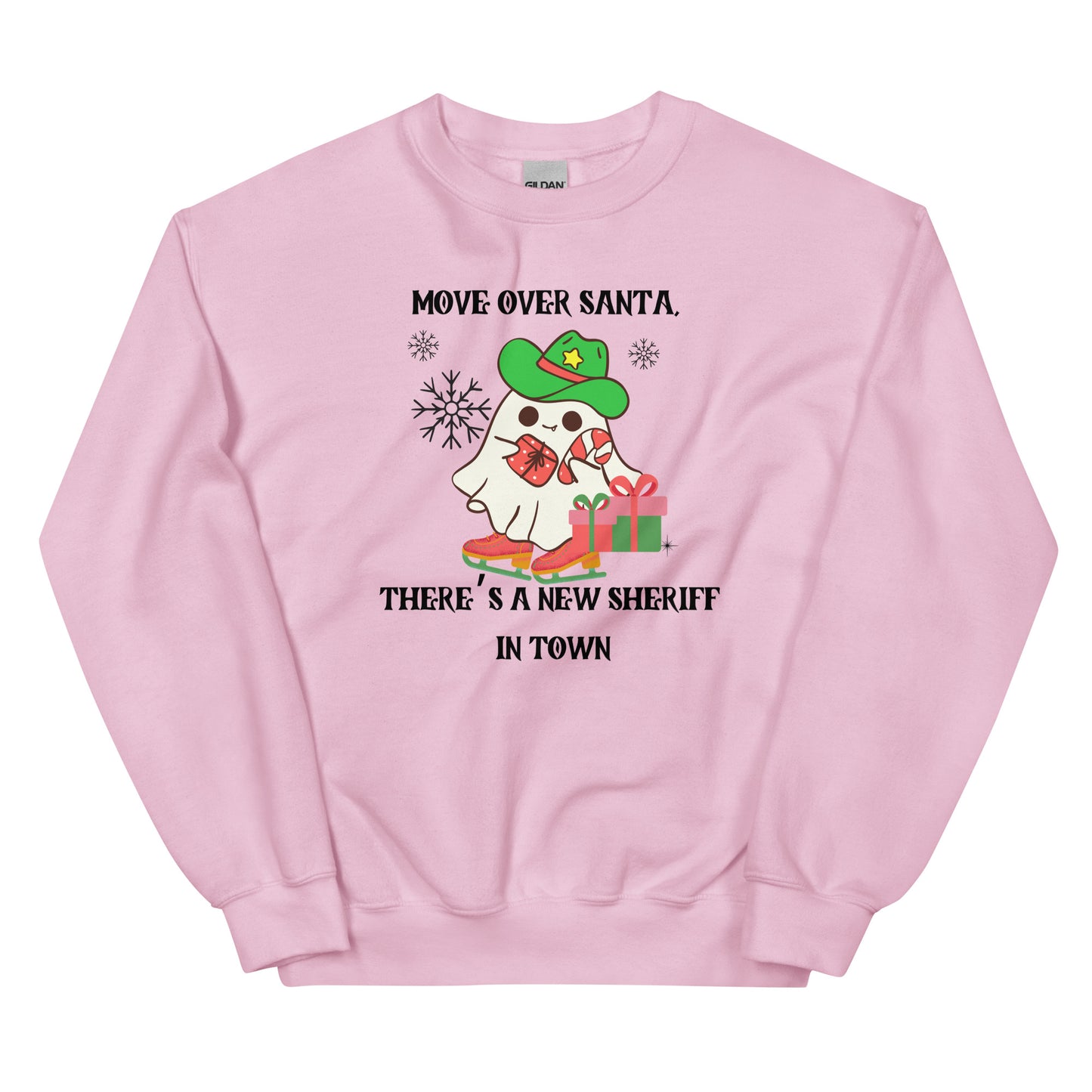 Move Over Santa, Theres a New Sheriff in Town Christmas Funny Ghost  Crewneck Unisex Sweatshirt