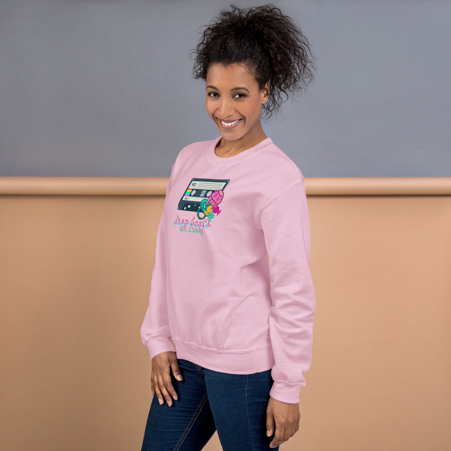 Drop Beats Not Candy Halloween Music Reference Crewneck Unisex Sweatshirt