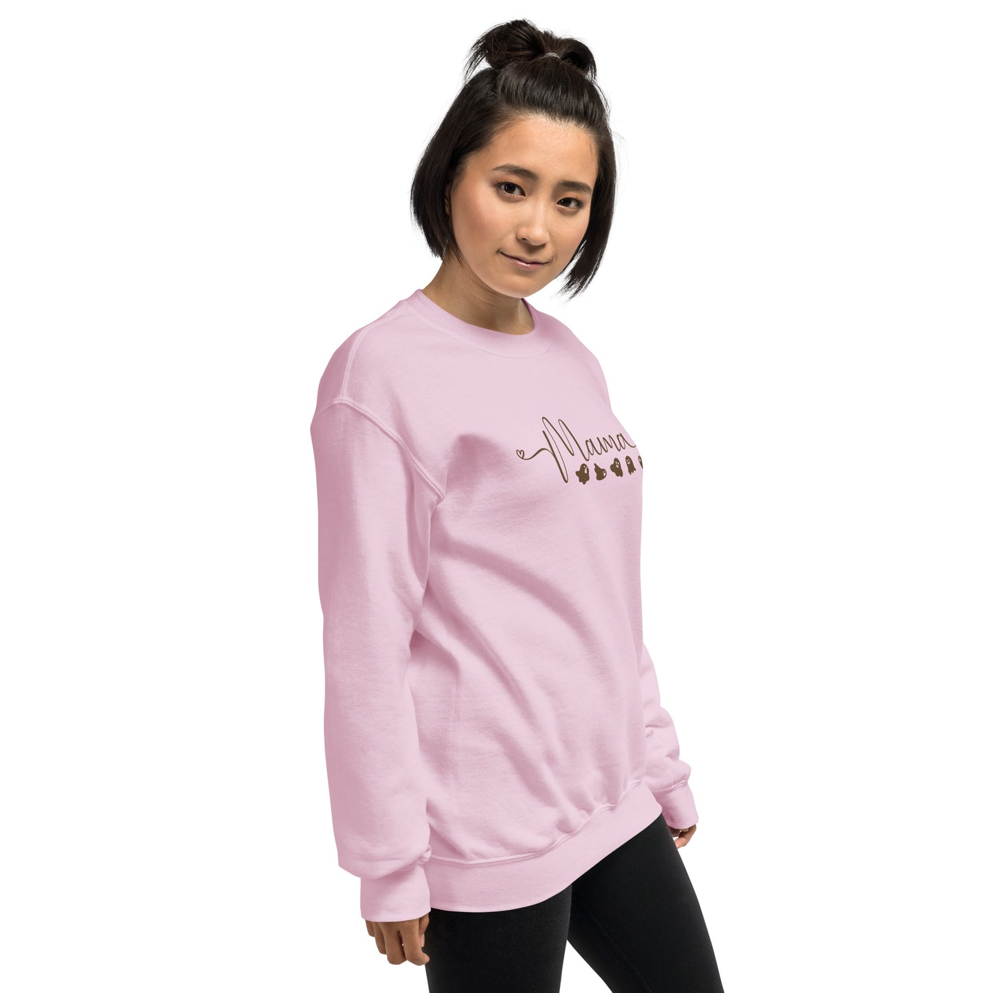 Mama with Baby Ghosts Halloween Fall Crewneck Sweatshirt