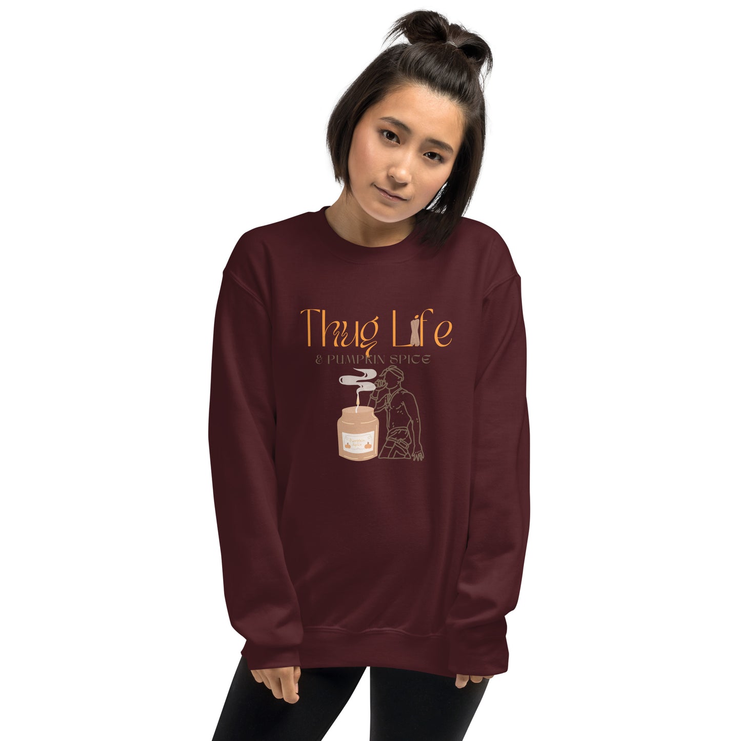 Thug Life and Pumpkin Spice Tupac Crewneck Fall Sweatshirt