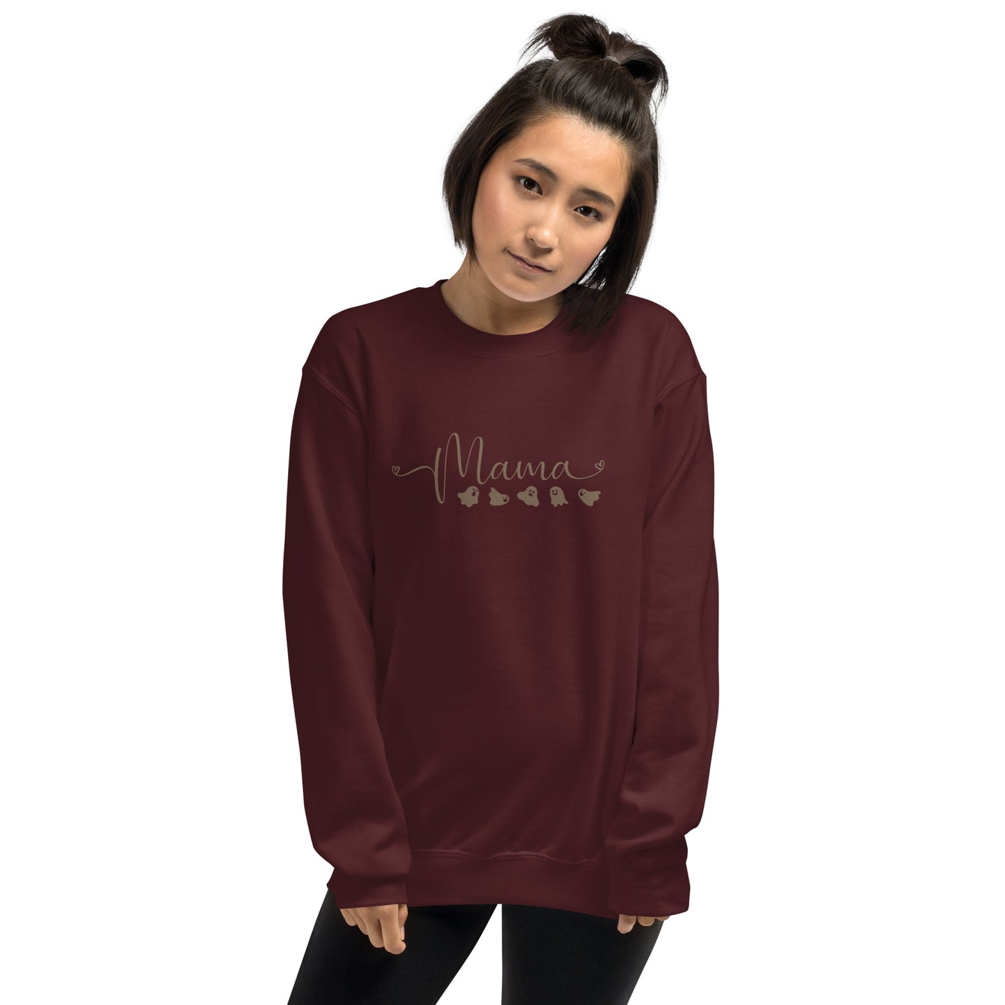 Mama with Baby Ghosts Halloween Fall Crewneck Sweatshirt