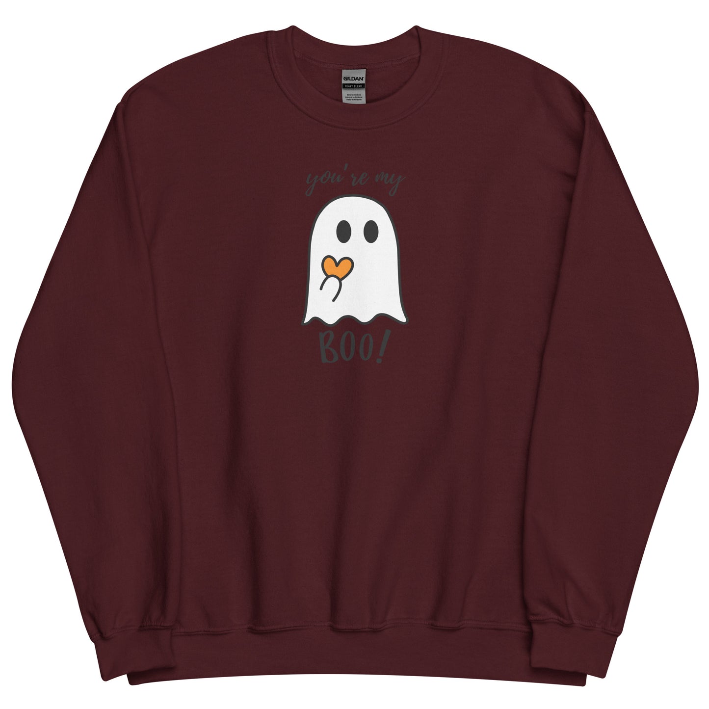 You're My Boo Ghost with Heart Fall Halloween Crewneck Unisex Sweatshirt