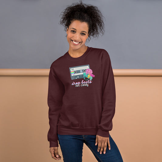 Drop Beats Not Candy Halloween Music Reference Crewneck Unisex Sweatshirt