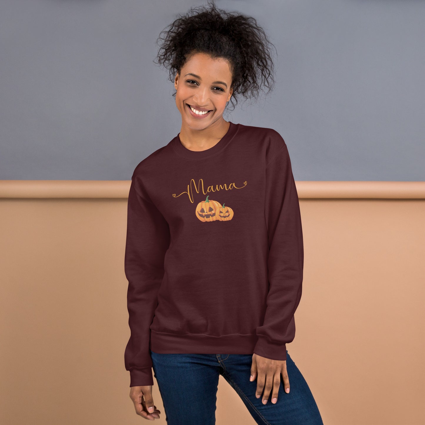 Mama and Pumpkins Fall Halloween Crewneck Sweatshirt