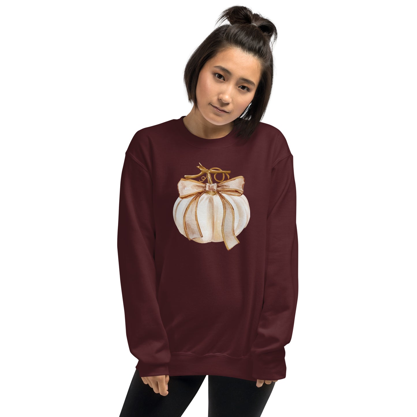 Cream Colored Neutral Pumpkin Fall Halloween Crewneck Unisex Sweatshirt