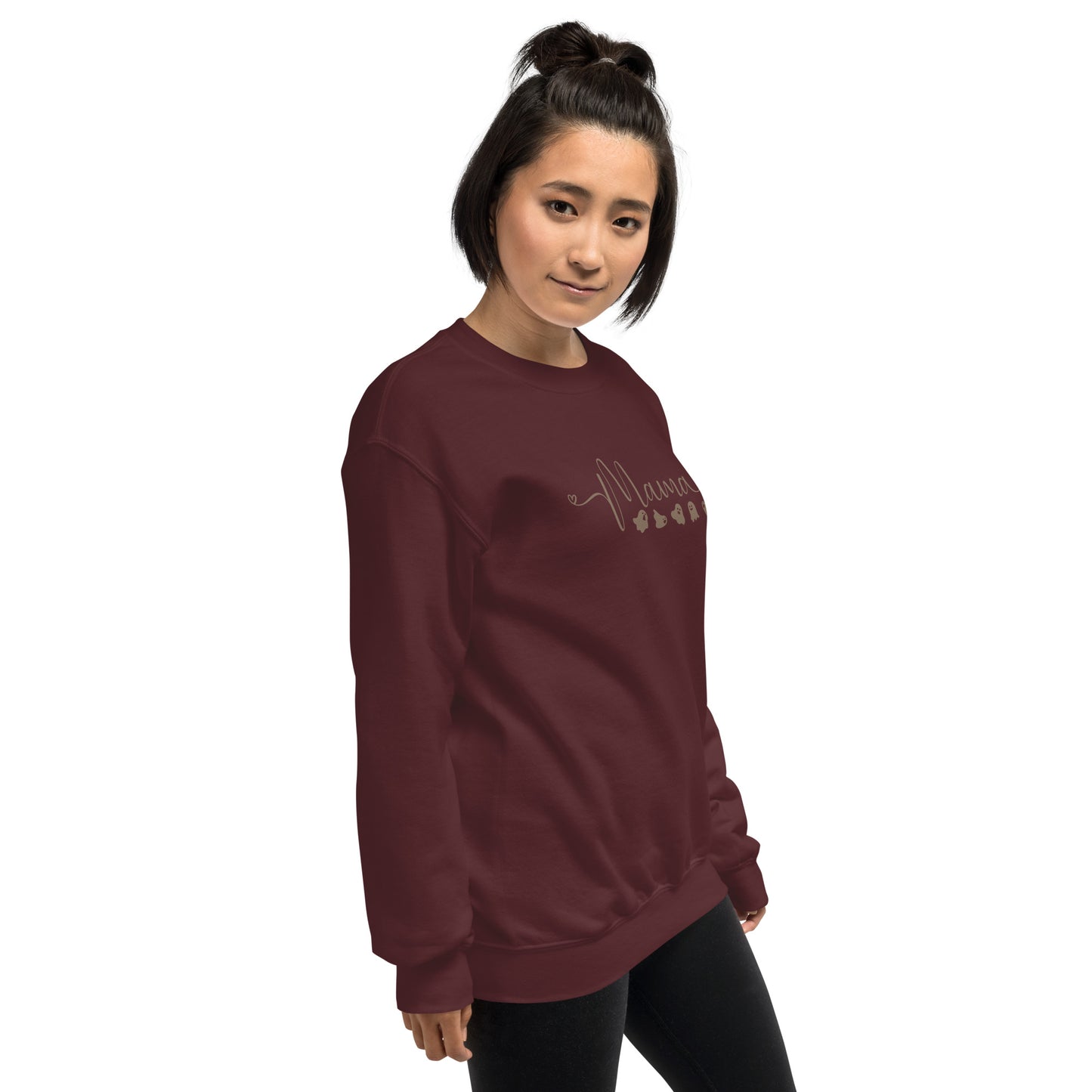 Mama with Baby Ghosts Halloween Fall Crewneck Sweatshirt