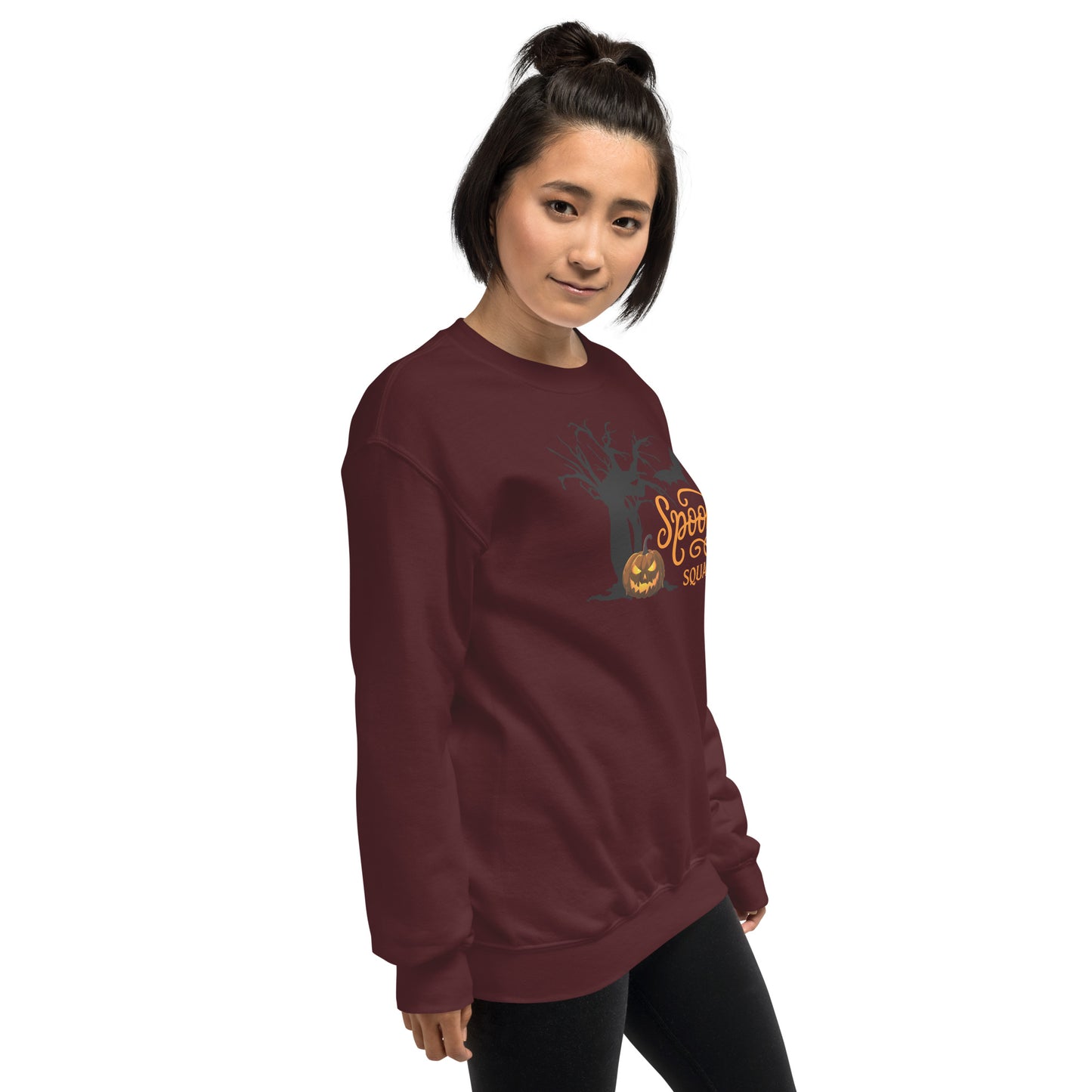 Spooky Squad Family Halloween Crewneck Unisex Sweatshirt | Spooky Tree and Pumpkin