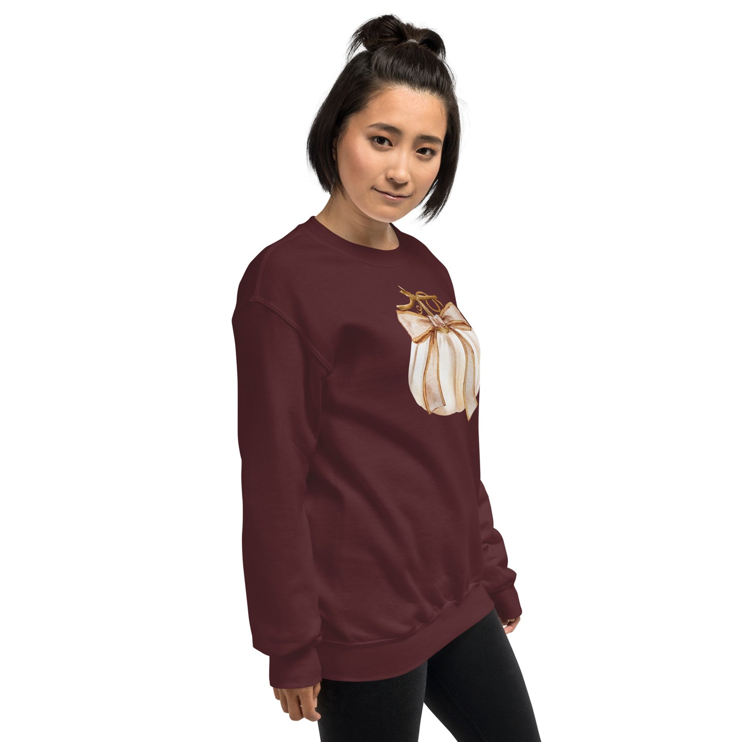 Cream Colored Neutral Pumpkin Fall Halloween Crewneck Unisex Sweatshirt