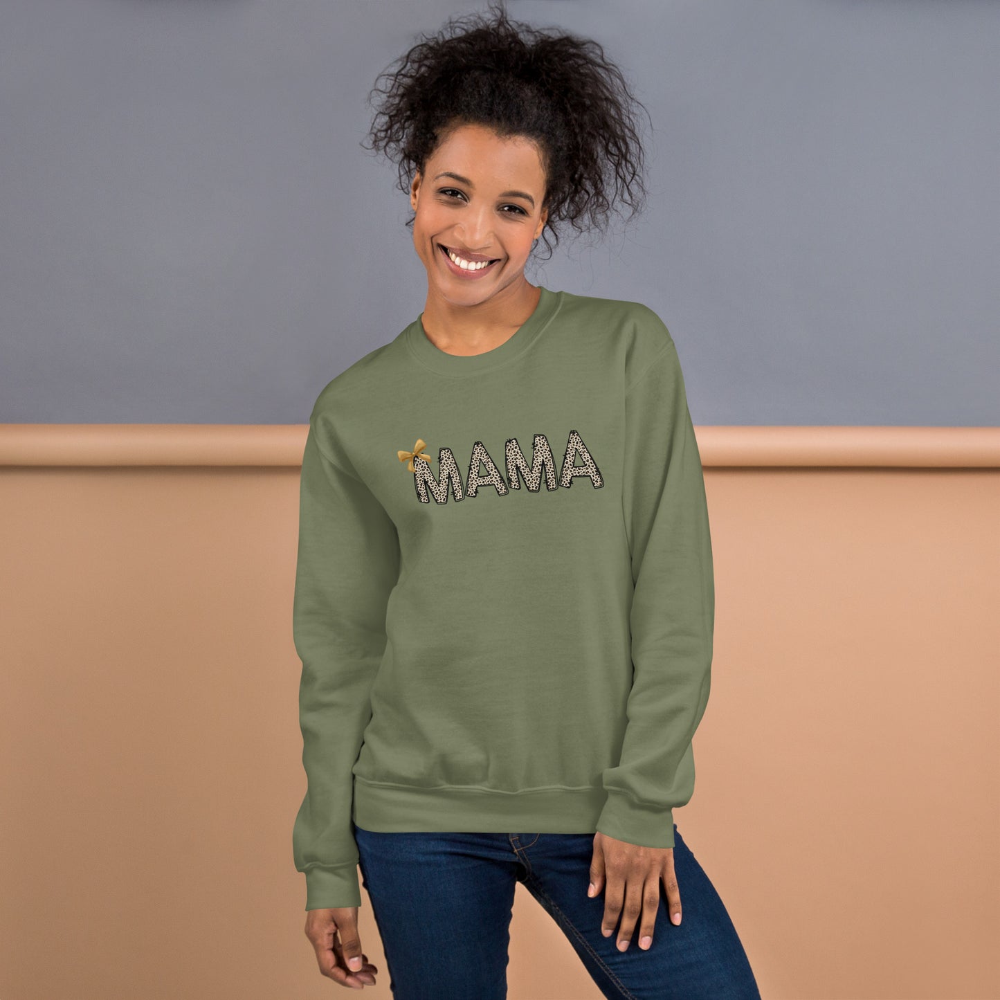 Cheetah Mama with Bow Unisex Sweatshirt