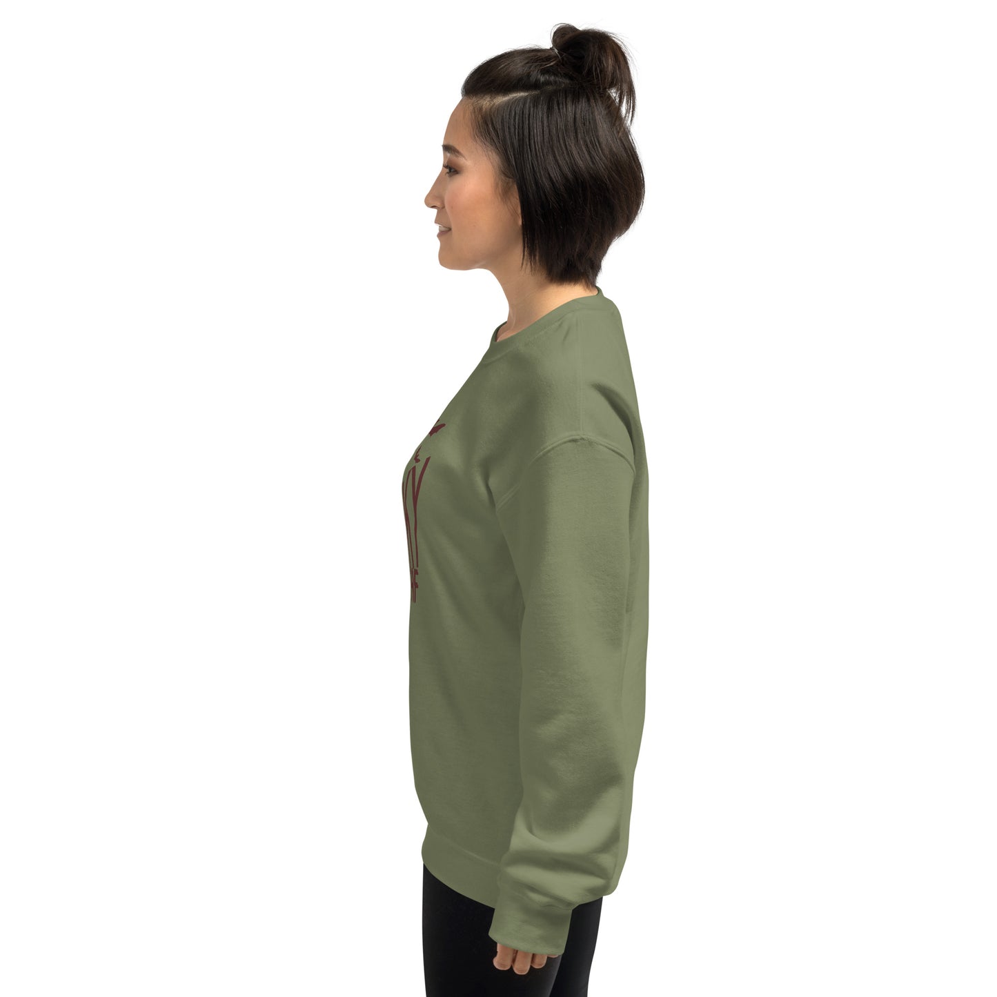 Spooky AF Fall Halloween Skeleton Hands Peace Sign Crewneck Unisex Sweatshirt
