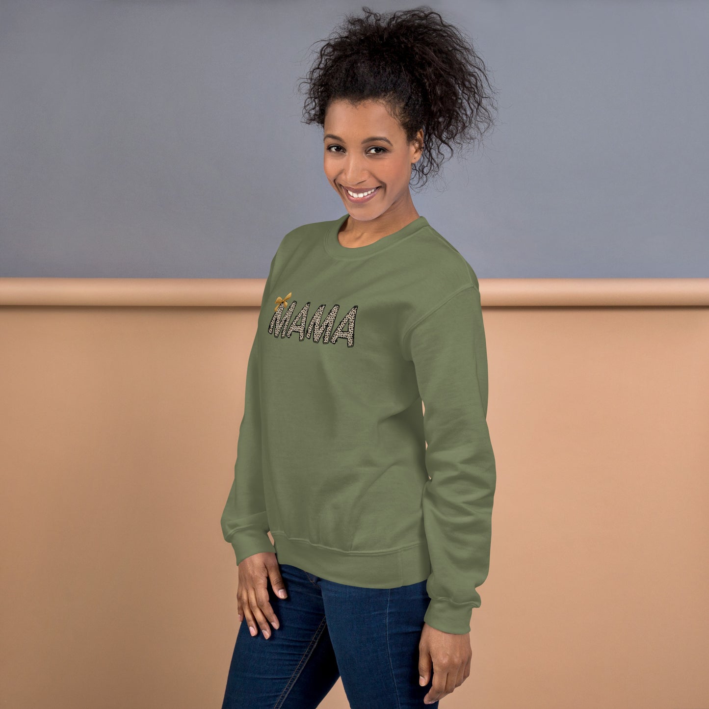 Cheetah Mama with Bow Unisex Sweatshirt