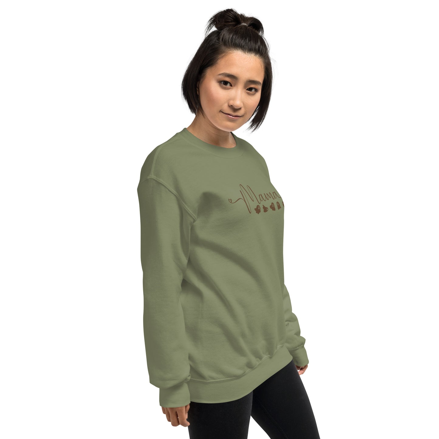 Mama with Baby Ghosts Halloween Fall Crewneck Sweatshirt