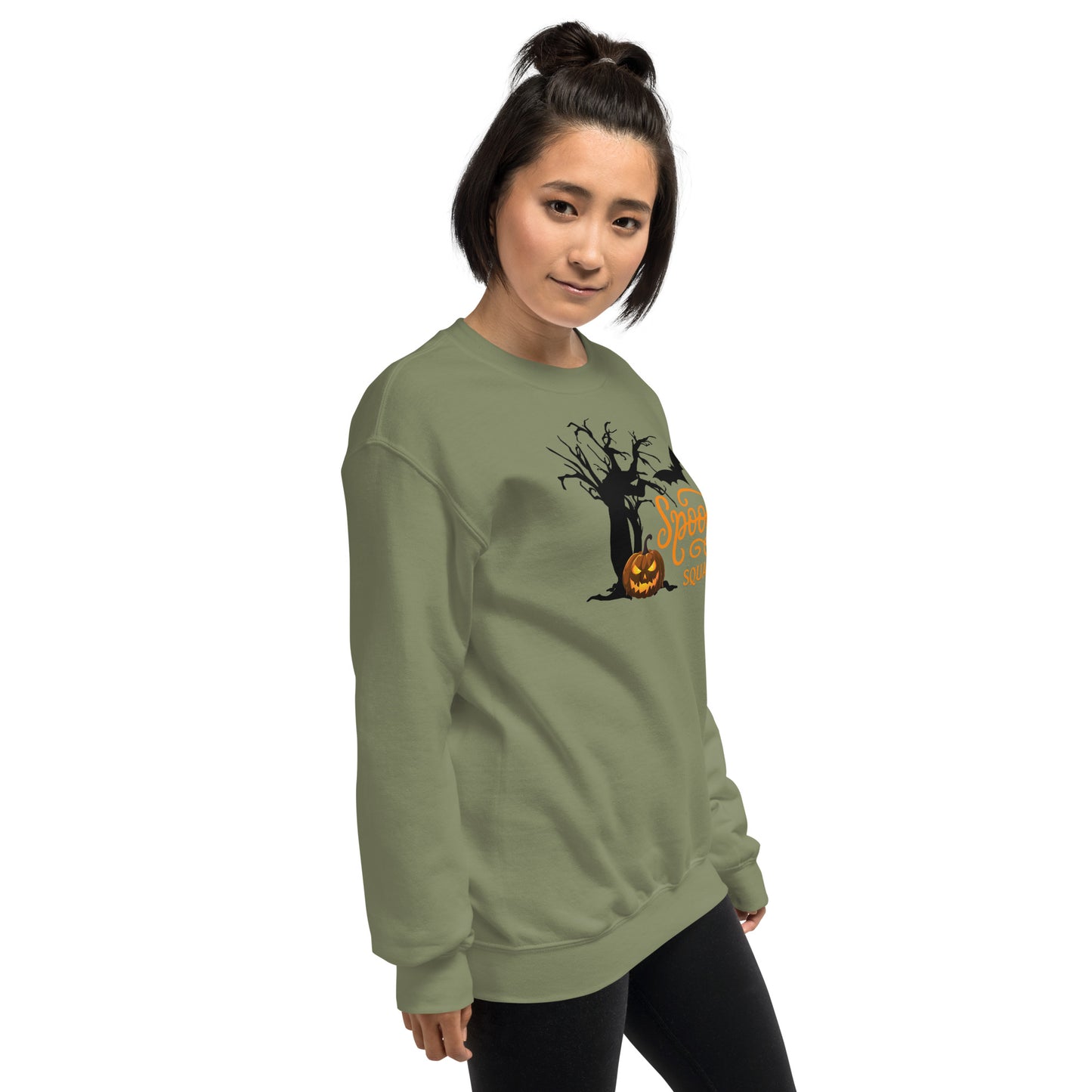 Spooky Squad Family Halloween Crewneck Unisex Sweatshirt | Spooky Tree and Pumpkin
