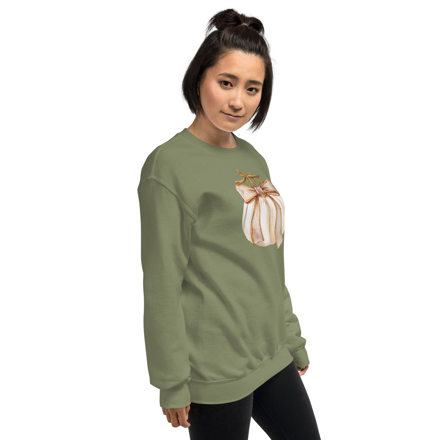 Cream Colored Neutral Pumpkin Fall Halloween Crewneck Unisex Sweatshirt