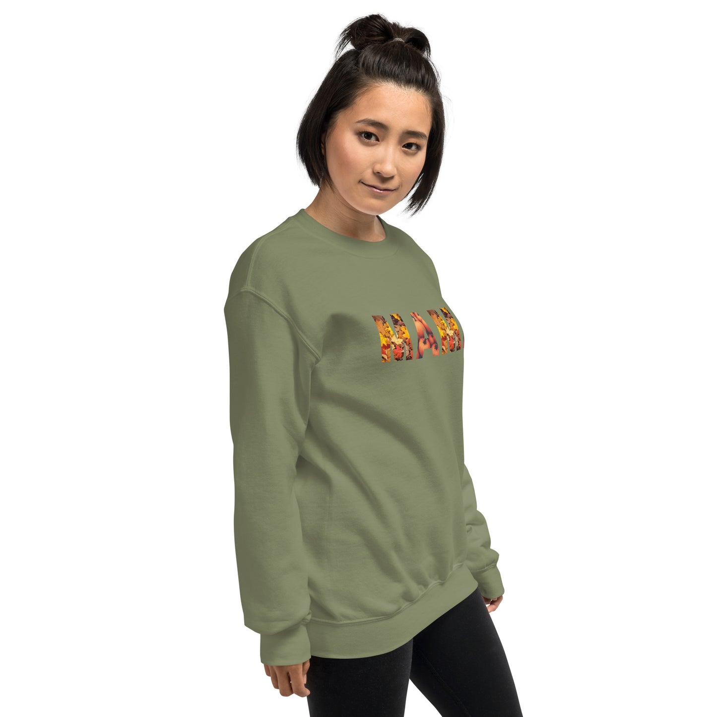 Mama Leaves Design Crewneck Fall Halloween Unisex Sweatshirt