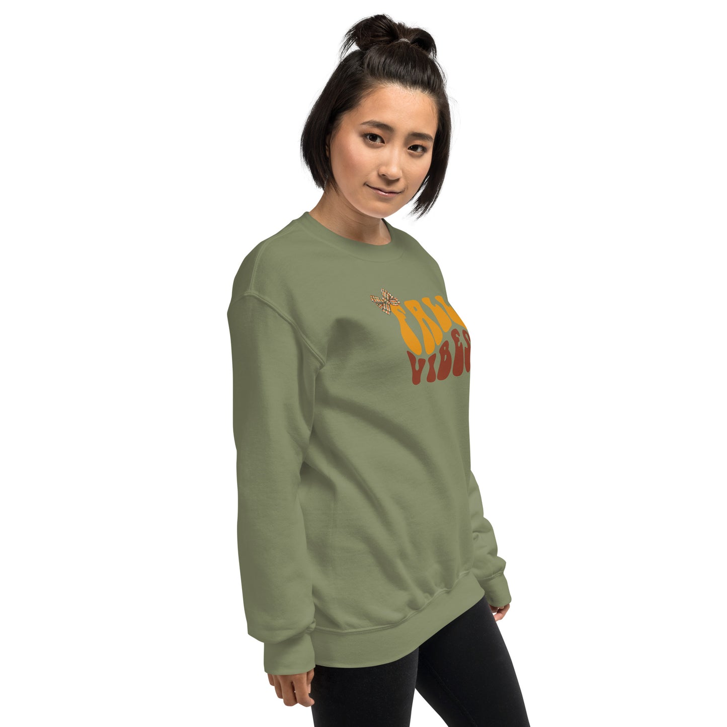 Fall Vibes with Bow Crewneck Unisex Sweatshirt | Cozy Fall Sweatshirt