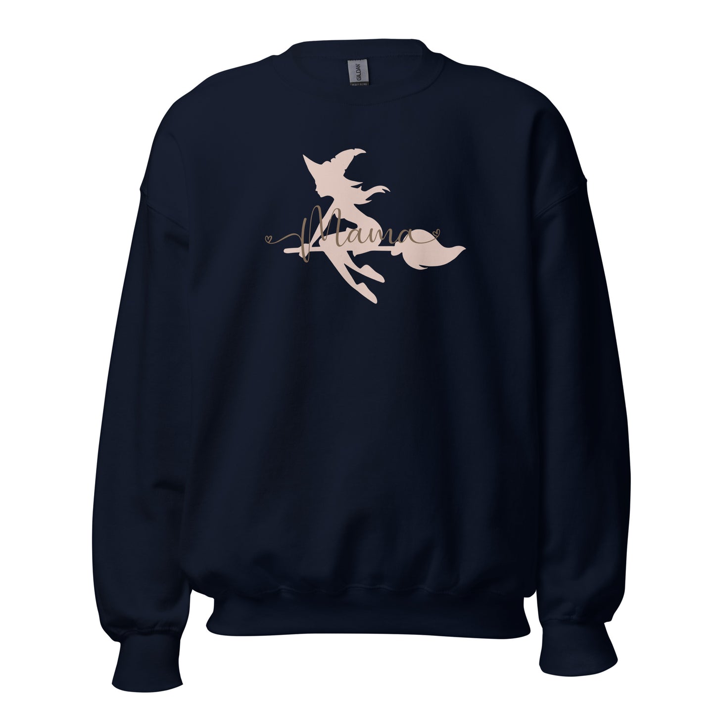 Mama Witches Broom Halloween Fall Crewneck Sweatshirt
